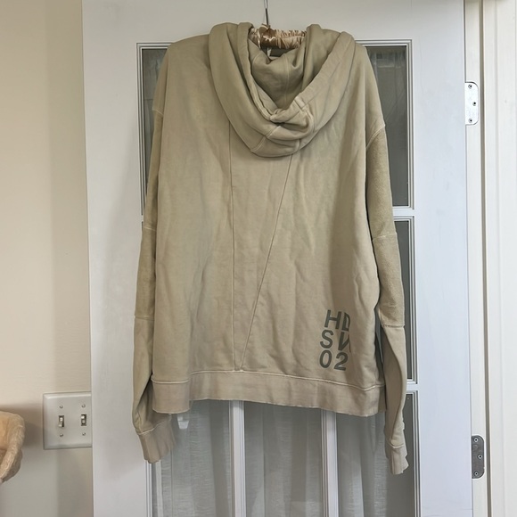 Hudson Jeans Men's Beige Moto Hoodie Pullover Sweater Size XXL - Picture 15 of 15